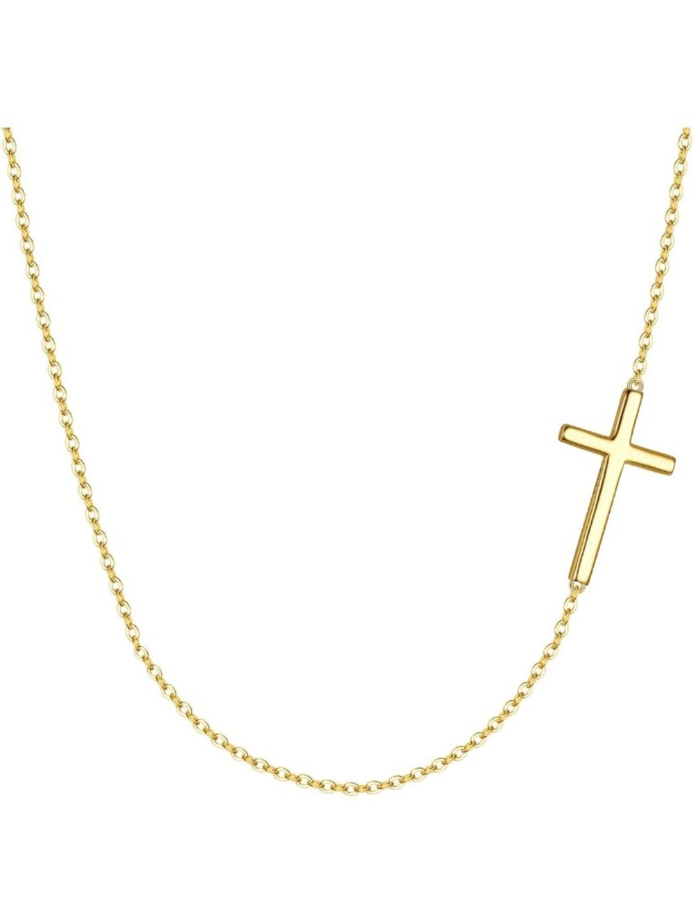 Dainty 925 Sterling Silver Sideways Cross Choker Necklace - Simple & Elegant